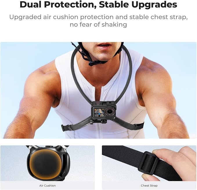 K&F Concept Neck Mount with Air Cushion, Camera POV Mount for Hands-Free POV Vlogging for GoPro Hero 13/12/11/10/9/8/7/6/5/4/MAX, Insta 360 Ace Pro 2, DJI Osmo 360 Nano Action 3/4/5 Pro, AKASO - Image 4