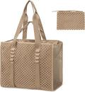MOMINSIDE Reusable Grocery & Beach Bags for Women Mesh Beach Bag - Large Beach Tote Bag with Zipper, 2 Insulated Pocket, Hat & Towel Clips, Foldable Swim Pool bag for Toys, Towels & Vacation by MOMINSIDE