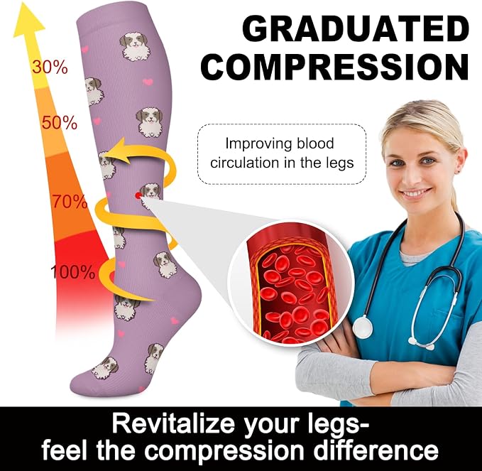 Aoliks Medical Compression Socks for Women & Men, Support Knee High Socks for Running,Nurses,Travel - Image 5