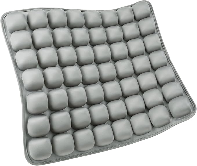 SUNFICON Inflatable Car Seat Cushion Air Seat Cushion Work from Home Office Chair Cushion Wheelchair Pad Anti Bedsore Orthopedics Pain Pressure Relief Cushion Camping Seat Mat w Pump 18"x16"x1'' Gray by SUNFICON