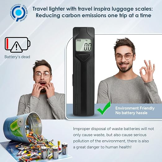 Battery-Free Luggage Scale – No Batteries Needed, Portable Digital Hanging Suitcase Weight Scale for Air Travel & Checked Bags, 110lb/50kg, LCD Display, Compact Travel Accessory - Image 2