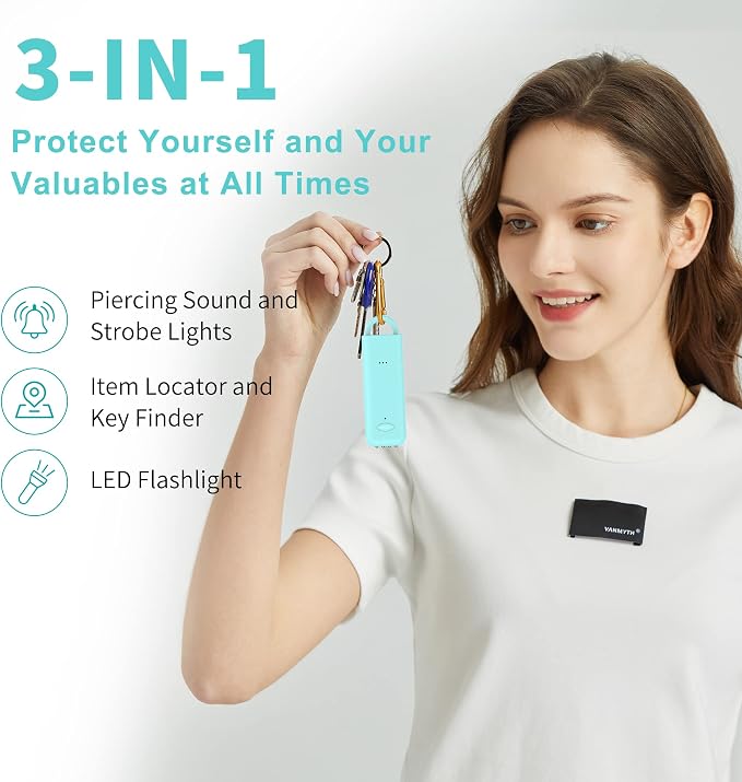 3-in-1 Personal Safety Alarm with Apple Find My - 130dB Emergency Siren, LED Strobe Flashlight, GPS Tracker Keychain for Women, Kids, Seniors - Real-Time Location, Anti-Loss, iOS Only - Image 2