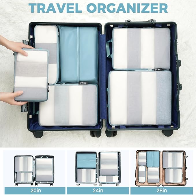 BAGAIL 6 Set Ultralight Compression Packing Cubes Packing Organizer for Travel Accessories Luggage Suitcase Backpack - Image 7