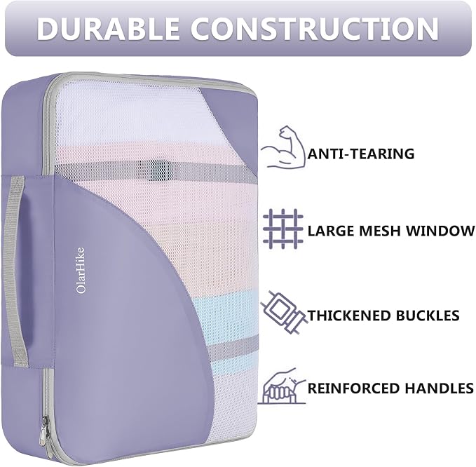 OlarHike 8 Set Packing Cubes for Travel,Gifts for Women Mom,Anti-Tearing Suitcase Organizer,with Over 1000 pcs Mesh Holes,Vacation Essentials & Accessories for Cruise Ship - Image 4