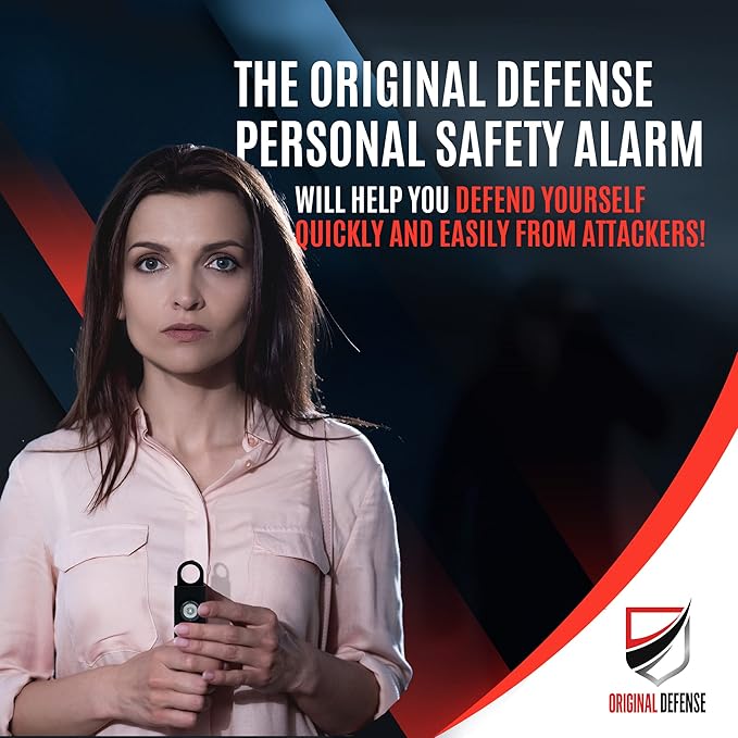 Original Defense® Siren Self-Defense Alarm - 130 dB Keychain Alarm with LED Strobe Light for Women, Children, and Elderly - Police Recommended - (Black, 1 Count) - Image 4