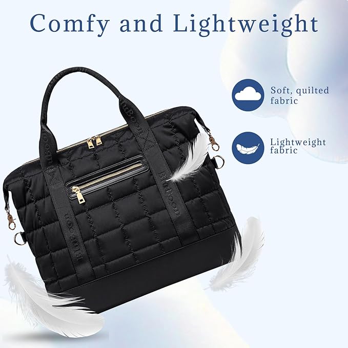 Bluboon Travel Tote Bags with Zipper Ladies Canvas Bag Weekender Overnight Bag for Women Carry on Duffel Bag Trolley Sleeve - Image 6