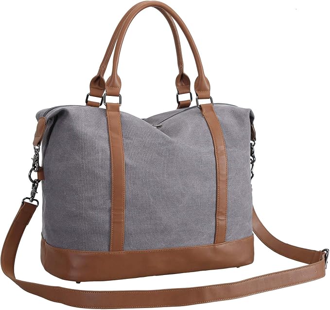 Bluboon Travel Tote Bags with Zipper Ladies Canvas Bag Weekender Overnight Bag for Women Carry on Duffel Bag Trolley Sleeve - Image 4