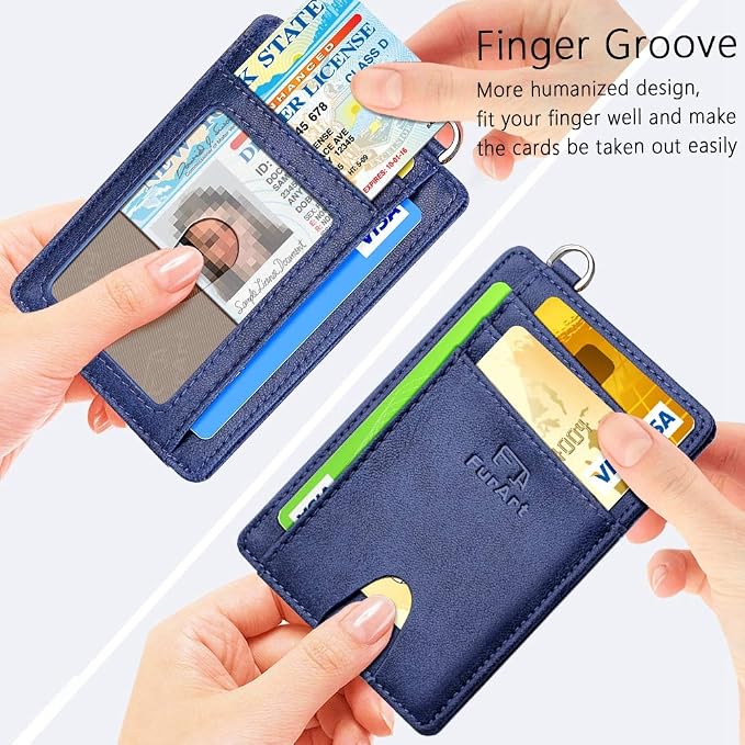 FurArt Slim Minimalist Wallet RFID Credit Card Holder for Men | slim minimalist compact rfid id window thin - Image 3