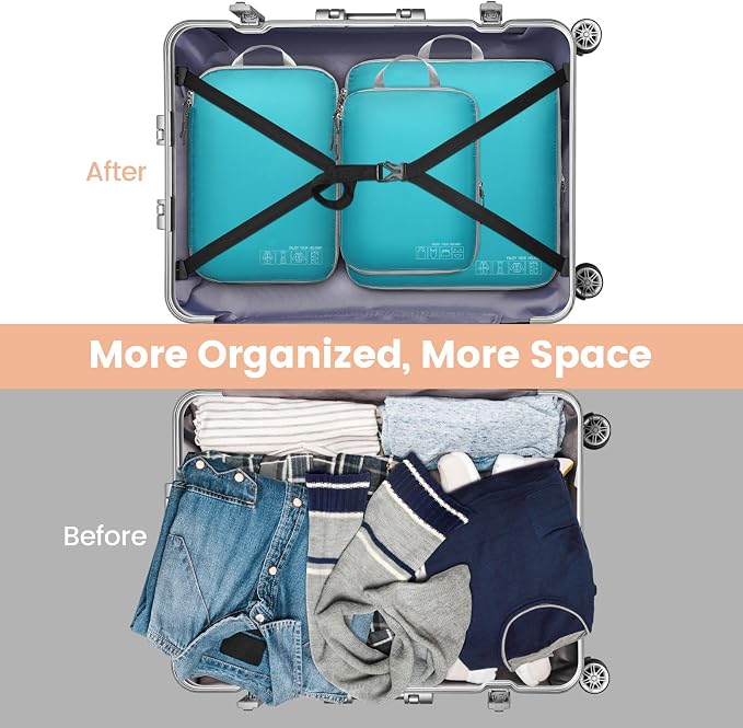 Cambond Compression Packing Cubes for Travel - Luggage Suitcase Organizer | Compression Zip Design for Space-saving, Expandable, Lightweight, Keep Clothes Sorted, Luggage Space Tidy, Carry on Pack Fast - Image 7