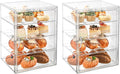 Pastry Display Case，4-Tier Adjustable Clear Bread Storage with Magnetic Door，Bread Box for Kitchen Countertop，15.7x11.8x9.8xinch (4 Tier-2 pcs) by beehomay