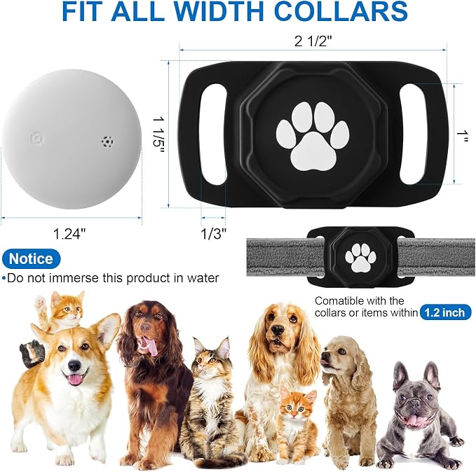 Smart Pet Tracker for Collar - Dog Tracker Pet Location Tracker with Holder | Real-Time Location, No Monthly Fee/ SIM Card, Work with Android Only (Not for IOS), Ultra-Slim, IP68 Waterproof Holder, Black - Image 3