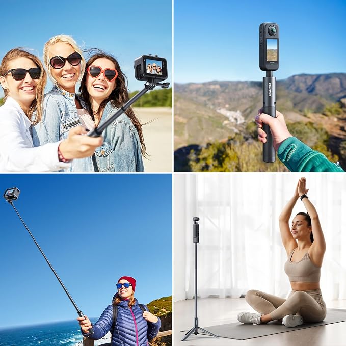 AKASO 47.2"/120cm Invisible Selfie Stick Tripod for 360 Action Camera | Compatible with Insta360 X5 X4, DJI Action Osmo 360 Pocket 3, GoPro, AKASO 360/EK7000/EK7000 Pro, Brave 4/7 LE Action Camera - Image 7