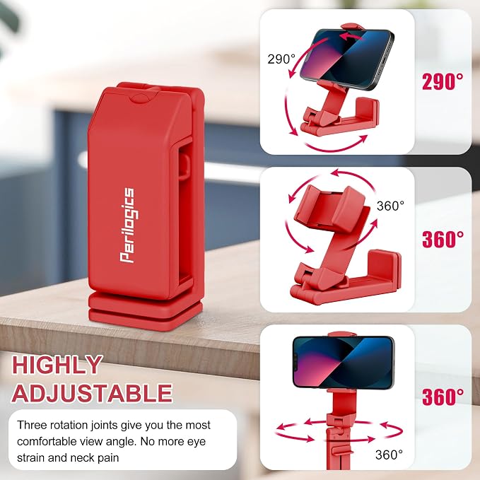 Perilogics Airplane Phone Holder Mount Universal in Flight Hands Free Viewing with Multi-Directional Dual 360 Degree Rotation (Coral) - Image 7