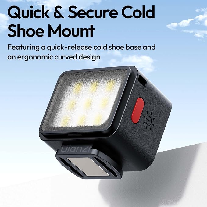 Ulanzi DG01 Magnetic Mini Cube Light for Action Camera DJI osmo Pocket 3 4 | Action 3 4 5 Led Fill Lights Accessories, With Cold Shoe Mount Soft Diffuser, 5600K 3 Brightness, For Phone Tripod Vlog Live - Image 6