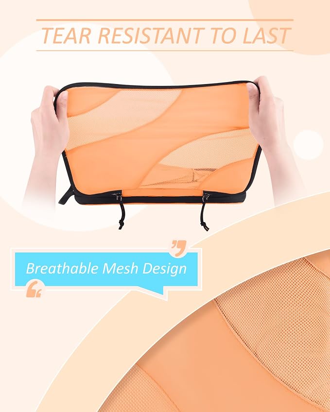 BAGSMART Compression Packing Cubes for Travel | Lightweight suitcase organizers bag set, space-saving double zipper expansion for carry-on luggage & travel organization - Image 5