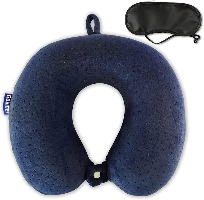 Memory Foam Travel Pillow, Comfortable Travel Neck Pillow U Shape, Support Neck and Head to Relieve Fatigue, Portable Neck Pillow Suitable for Planes, Trains, Self-Driving Cars by Gosider