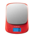 Ultra Slim Food Scale Digital Kitchen Scales Weight Grams Oz Red | Stainless Steel Panel, 1g Increment, Max 11lbs, Backlit Screen, High Precision, Coffee Making, Meal Prep, Include Batteries by NUTRIFIT