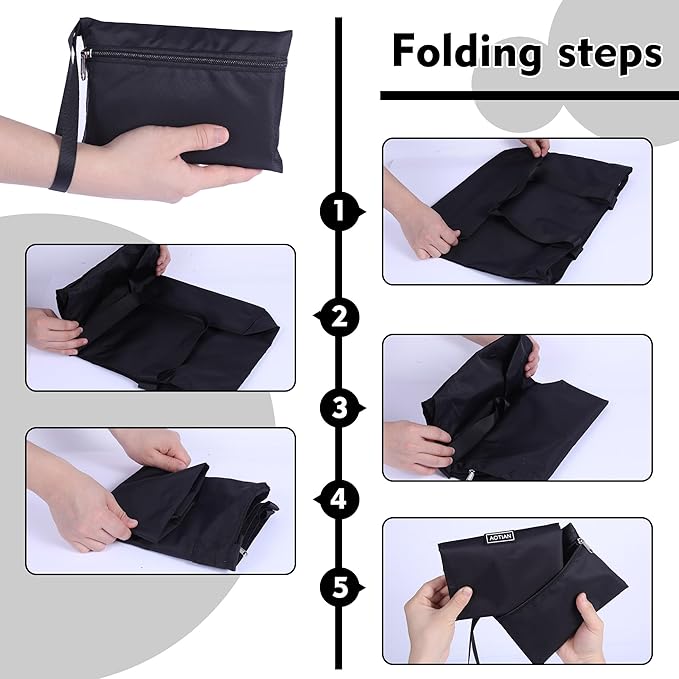 AOTIAN Reusable Grocery Bag, Foldable Shopping Tote Bag with Zipper Closure | Holds up to 50 lbs, Doubles as a phone pouch, Durable & tear-resistant. For travel, gym, beach & daily use, Machine washable - Image 2