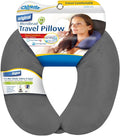 Dual Comfort Microbead Airplane Travel Neck Pillow. Super Soft Cozy Plush Fabric on One Side, Cool Relaxing Spandex on The Other! Customize Your Comfort and Support at Home or On The Go! Grey by Cl%C3%B6udz