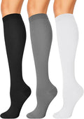 3 Pairs Compression Socks for Women & Men 15-20 mmHg, Knee High | Best Support for Cycling Athletic Hiking Running by Unknown