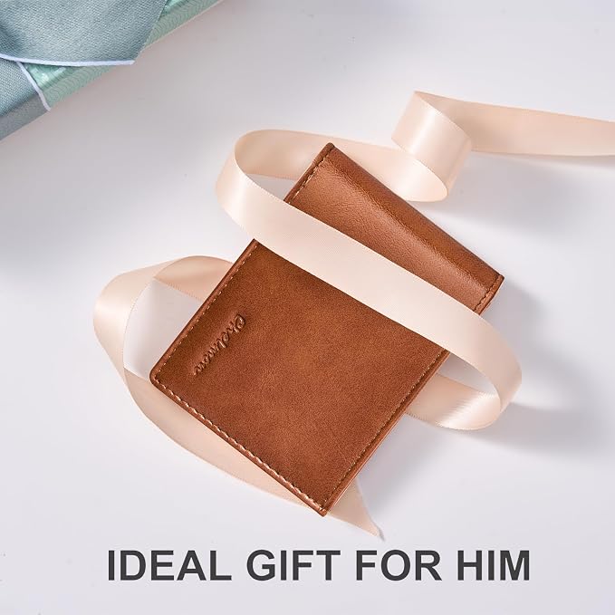 Chelmon Slim Wallet for Men ID Window with RFID Blocking Minimalist Front Pocket Bifold Bussiness Card Holder Gift for Men, Alaska Brown - Image 7