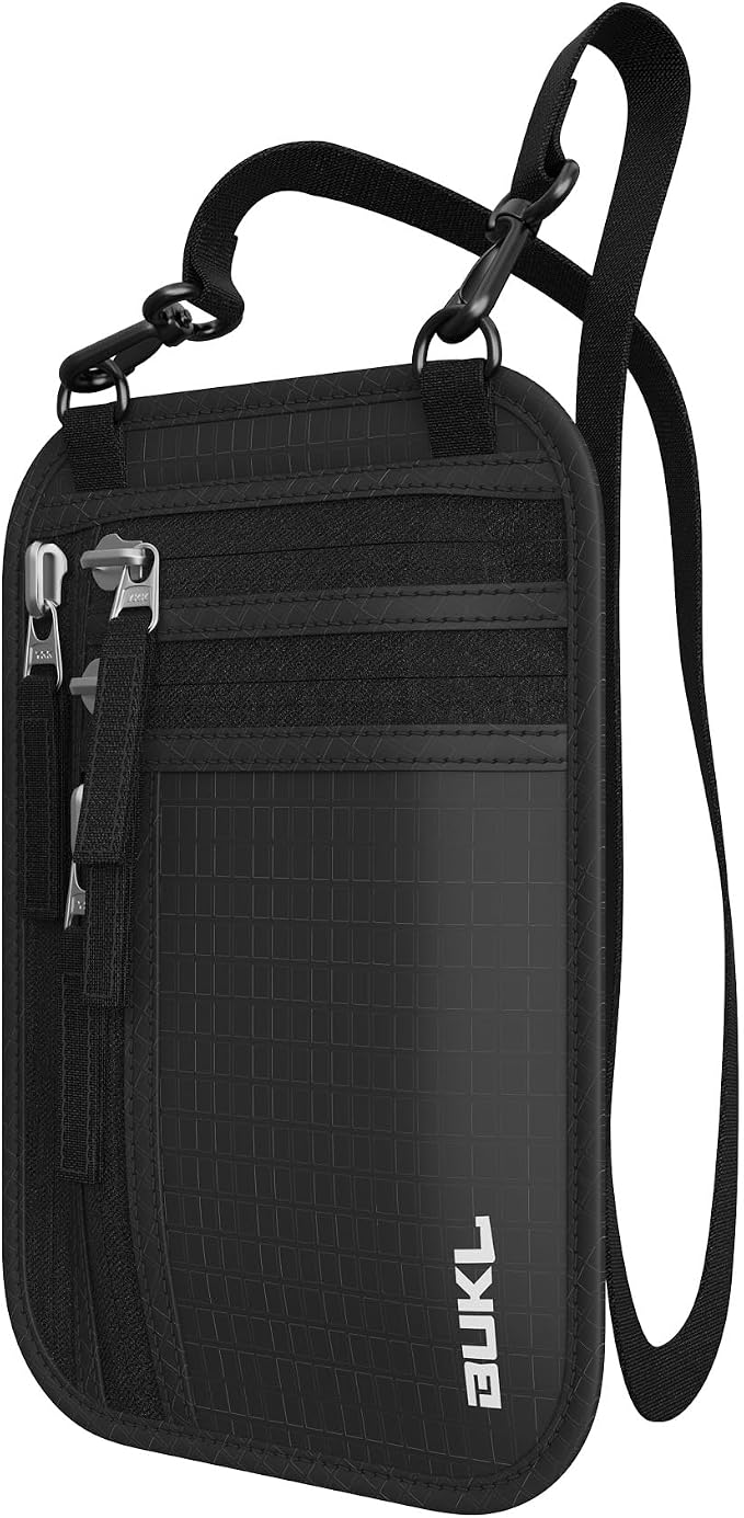 Navigator Travel Neck Wallet; RFID Blocking Pouch and Passport Holder for Travel with Neck and Waist Carry Modes; Travel Document Holder for Passports, Cards, Cash and Mid-Size Phones (Black) by Unknown