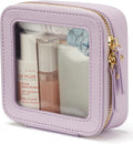 Small Cosmetic Bag for Purse Mini Makeup Bag for School Cute Clear Make Up Pouch for Travel Tiny Leather Purple Make Up Organizer Case for Backpack Toiletry Bag Waterproof Square Pouch with Zipper | Waterproof PU Leather, Square Make Up Pouch with Zipp... by POPVIBE