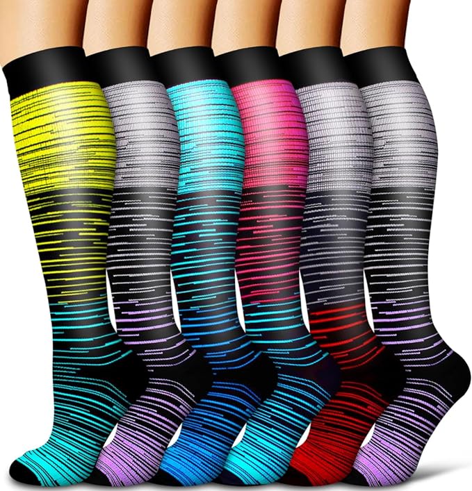 COOLOVER Copper Compression Socks for Women and Men(6 Pairs)-Best Support for Running, Athletic, Travel by COOLOVER