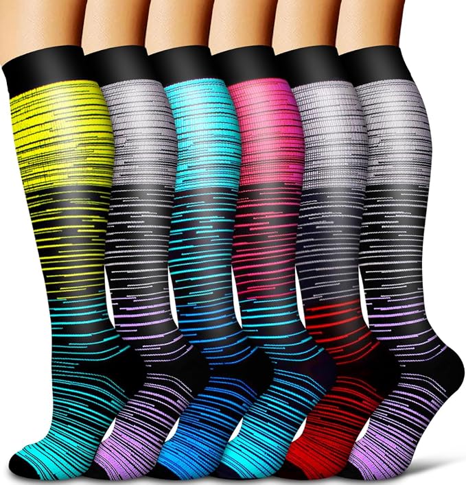 COOLOVER Copper Compression Socks for Women and Men(6 Pairs)-Best Support for Running, Athletic, Travel by COOLOVER