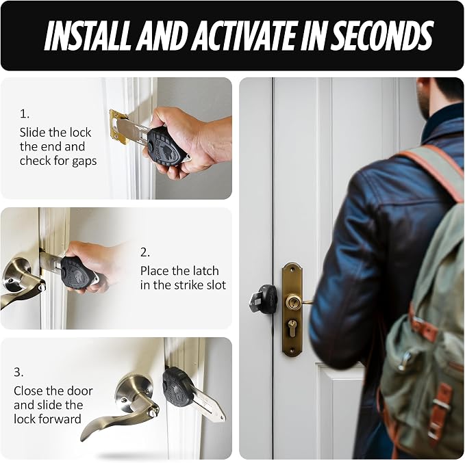 Guard Dog Security Blocklock Portable Door Lock, Hotel Door Locks for Travelers Security, Tough, Durable, Apartment Door Security, Home Security, Travel Essentials, Easy to Use - Image 3