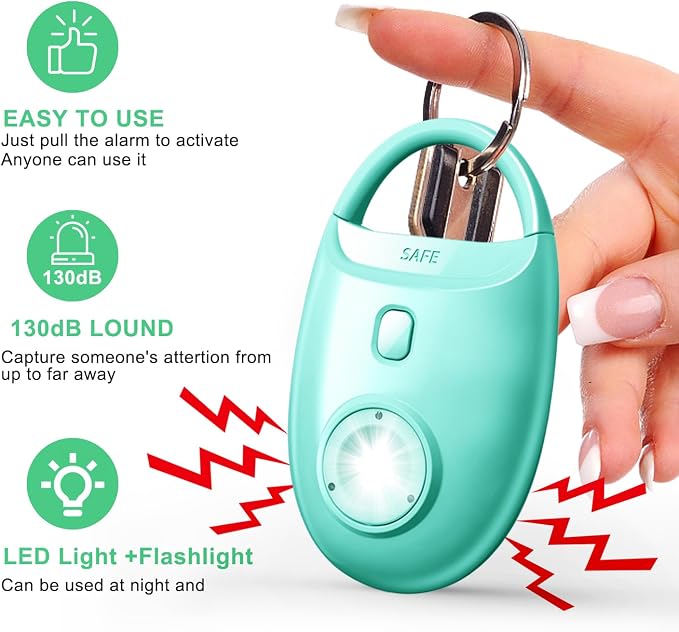 Safe Sound Personal Alarm, 130DB Personal Security Keychain with LED Strobe Light, Emergency Safety Device for Women, Men, Children, Students - Image 4