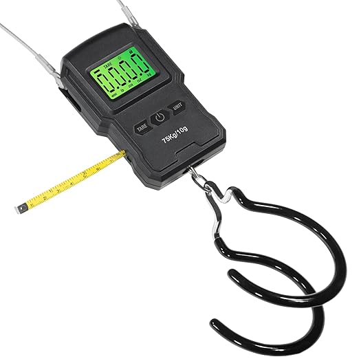 CyclingDeal Backlit LCD Display Digital Bike Scale - Electronic Balance with Double Hanging Hook Measures in kg, lbs, jin, oz - More Stable & Accurate - Max. Load Capacity 165lbs with Measuring Tape by CyclingDeal