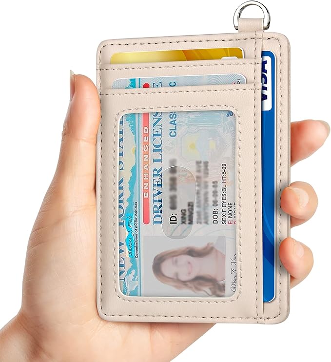 Slim Minimalist Front Pocket Wallet, RFID Blocking Credit Card Holder Wallet with Detachable D-Shackle for Men Women - Image 2