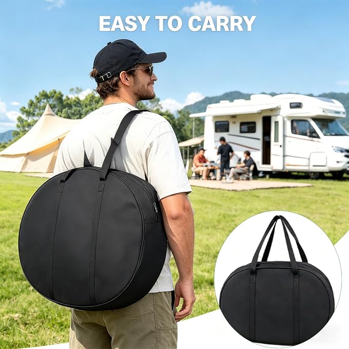 28" Round Cocktail Table Carry Bag, Heavy Duty 600D Oxford - Image 5