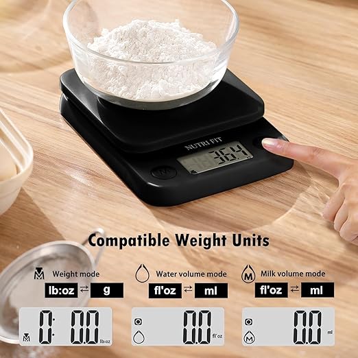 Food Scale Small Digital Kitchen Scales Weight Grams Ounces Black | Max 11lbs 0.5g Increment, Compact Design, Smart Tare, Weight Loss Cooking Baking Coffee, Easy to Use for Travel, AAA Battery - Image 6