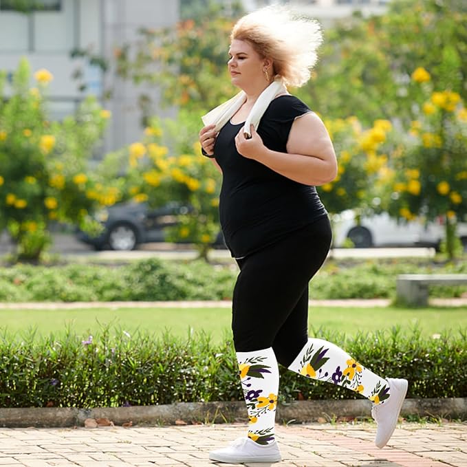 Diu Life Plus Size Compression Socks for Women & Men 15-20 mmhg Extra Wide Calf Knee High Support Socks for Circulation - Image 5