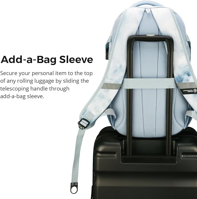 Swissdigital Laptop Backpack with USB Charging Port, 31l Backpack for Men | USB Charging Port, 31l, Travel Backpack, Polka Blue SD803-105 - Image 5