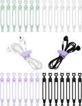 28 Pcs Silicone Cable Ties Reusable, Cable Cord Organizer Straps | 4 Color Cable Straps for Charging Wire, Computer Cords by Ortarco