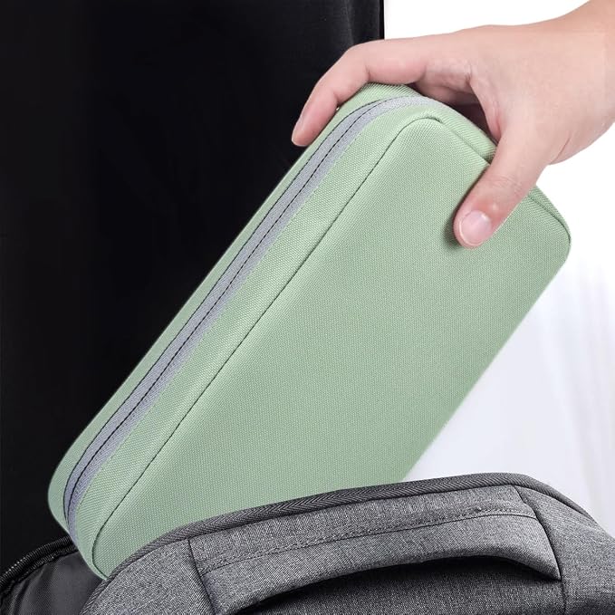 imComor Universal Electronics Accessories Case Bag, 2-Pack Portable Soft Carrying Case Bag Pouch Wire Cable Organizer for Hard Drive, Power Adapter, Laptop Mouse, Cosmetics Kit, Small+Big-Mint Green - Image 7