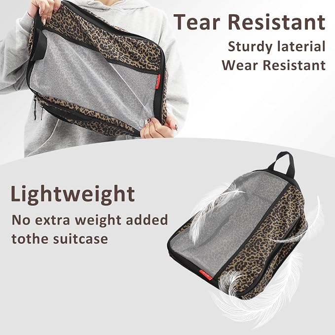 U+U 6 Set Compression Packing Cubes - Ultralight Travel Organizers | Space-Saving & Drawstring Bag Included - Image 6