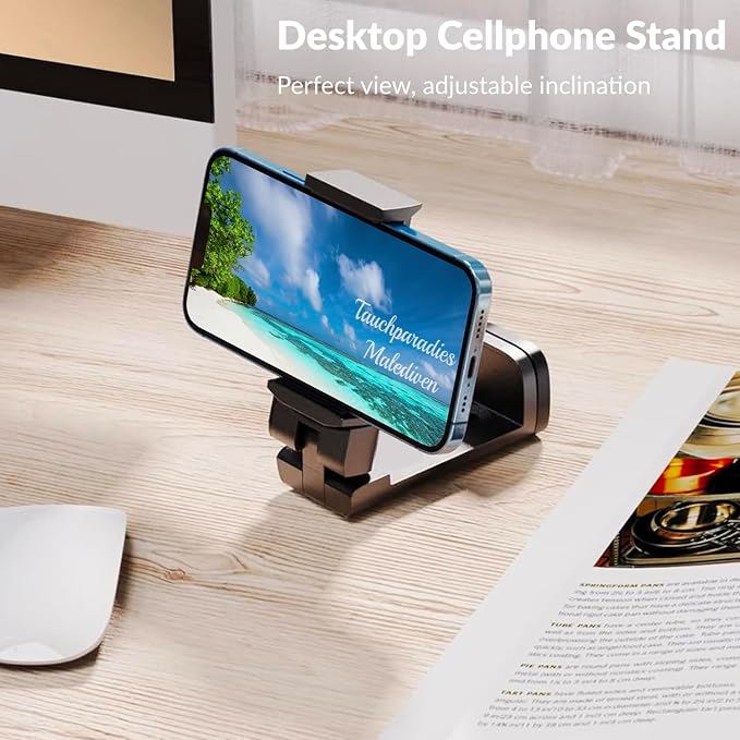 Wicked Chili 1x Airplane Phone Holder | Foldable 360° Rotation Mount | Compact: Small pack size only 3.66 x 1.46 x 1.37 inches. Ideal for Tiktok, Youtube, Instagram, Face Time, Movies or in office - Image 2