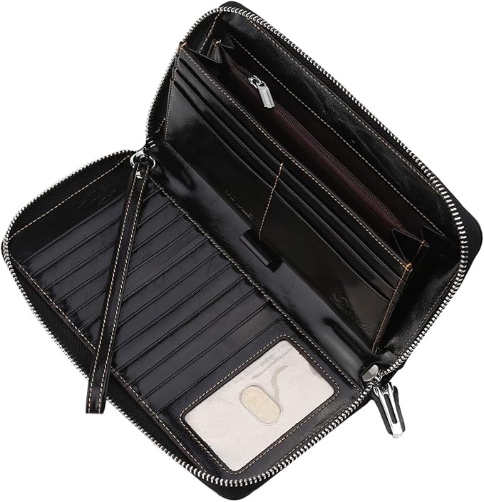 Small Compact Women Wallet RFID Blocking Genuine Leather Bifold Purse with ID Windows - Image 4