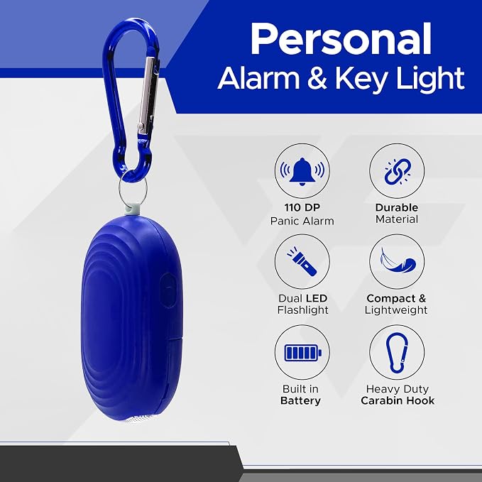 FURY Personal Safety Alarm for Women, 120DB, Blue | Dual LED flashlight and keychain attachment deliver a loud deterrent alert on the go - Image 2