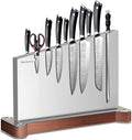 Magnetic Knife Block Without Knives Large Double Side Magnetic Knife Holder Stand with Strong Magnet, Stainless Steel Knife Storage Organizer for Kitchen Counter Knife Rack Three Magnet Strip by Nanbone