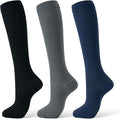Compression Socks for Women & Men 15-20 mmHg, Knee High, 3 Pairs | Graduated Compression, Supports Circulation, Ideal for Nurses, Pregnancy, Travel, Flights, Running & Athletic Edema by FITFEL