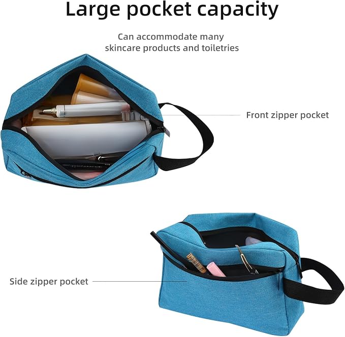 Icramsy Travel Toiletry bag Toiletry bag for women men Hanging Cosmetic bag Travel accessories for Women Men (Lake blue) - Image 3