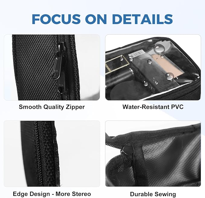 Moyad TSA Approved Toiletry Bag Clear Quart Size Travel Bags Makeup Bag | Large Opening, for Men and Women, Carry on Airline Compliant, Transparent Liquids Pouch, Black - Image 5
