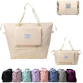 Large Capacity Foldable Travel Bag, Expandable lightweight Carry on Bag, Dry with Wet Separation Spor Duffel Bags (off white) by Unknown