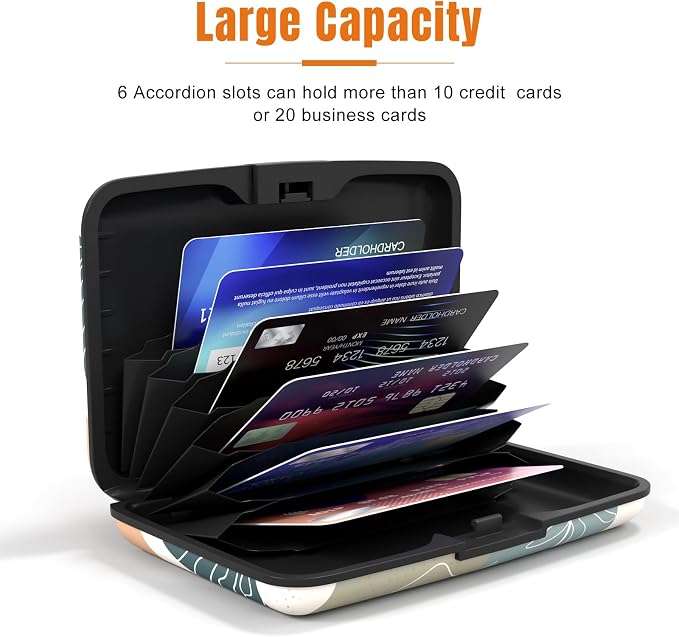 Rimilak Aluminuml Credit Card Holder,Modern Abstract Art | Mini Credit Card Wallet RFID Blocking Slim Metal Hard Case for Women Men - Image 4