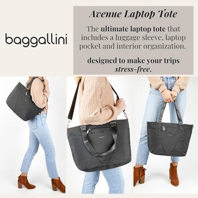Baggallini Avenue Tote - 12x18 Laptop Tote Bag for Women - Lightweight Work Travel Carry On Bag - Image 3